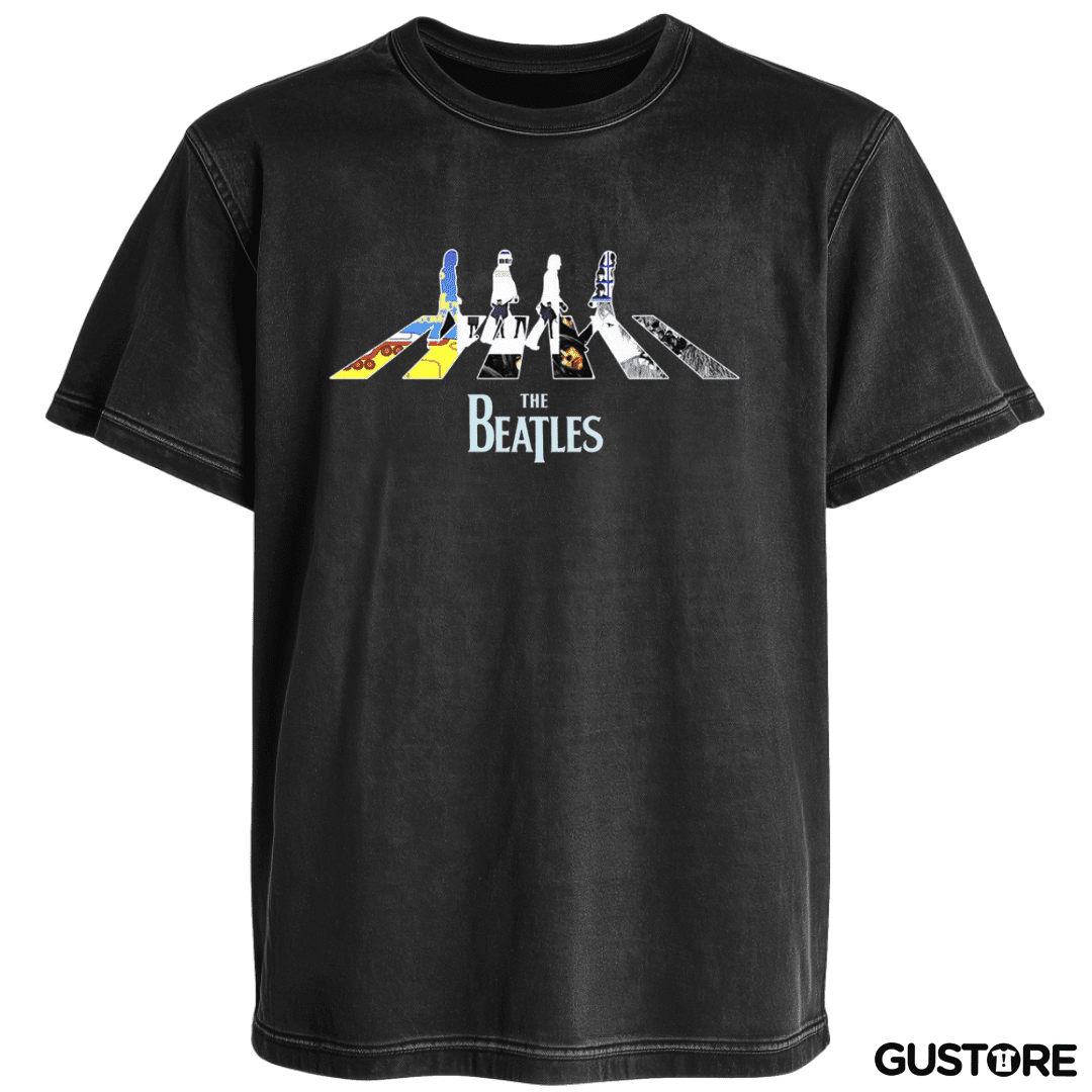 Polera desgastada The Beatles discos