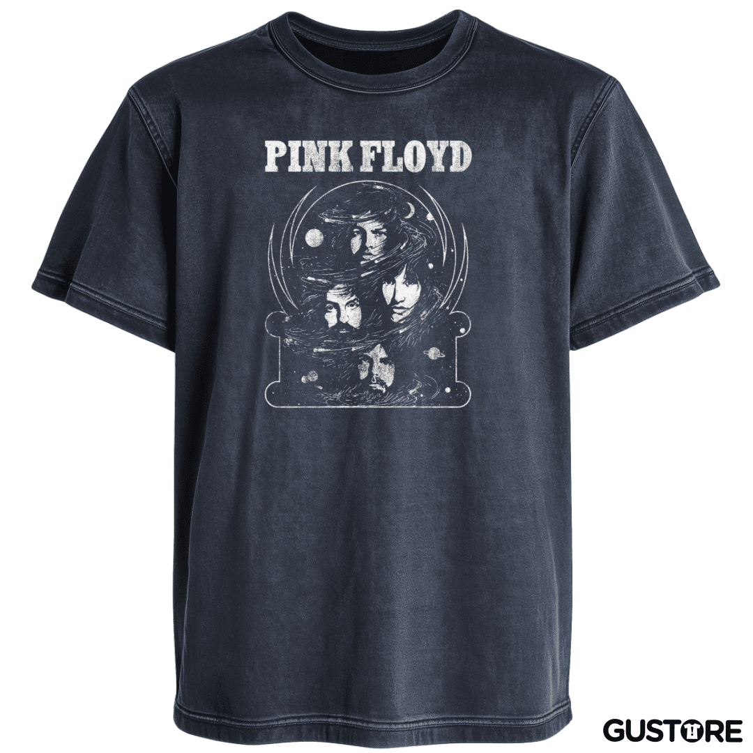 Polera desgastada Pink Floyd faces