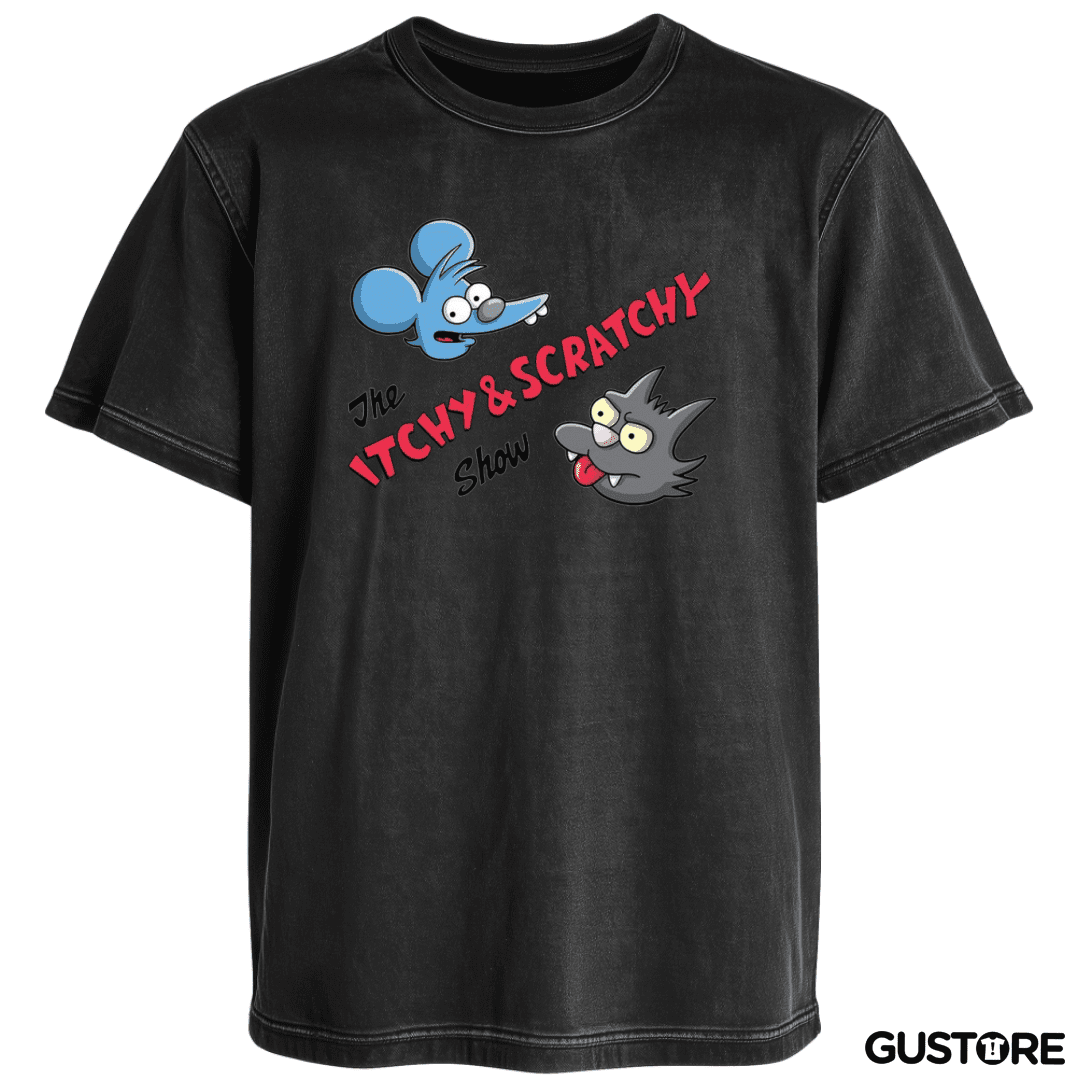 Polera desgastada The Itchy and Scratchy show