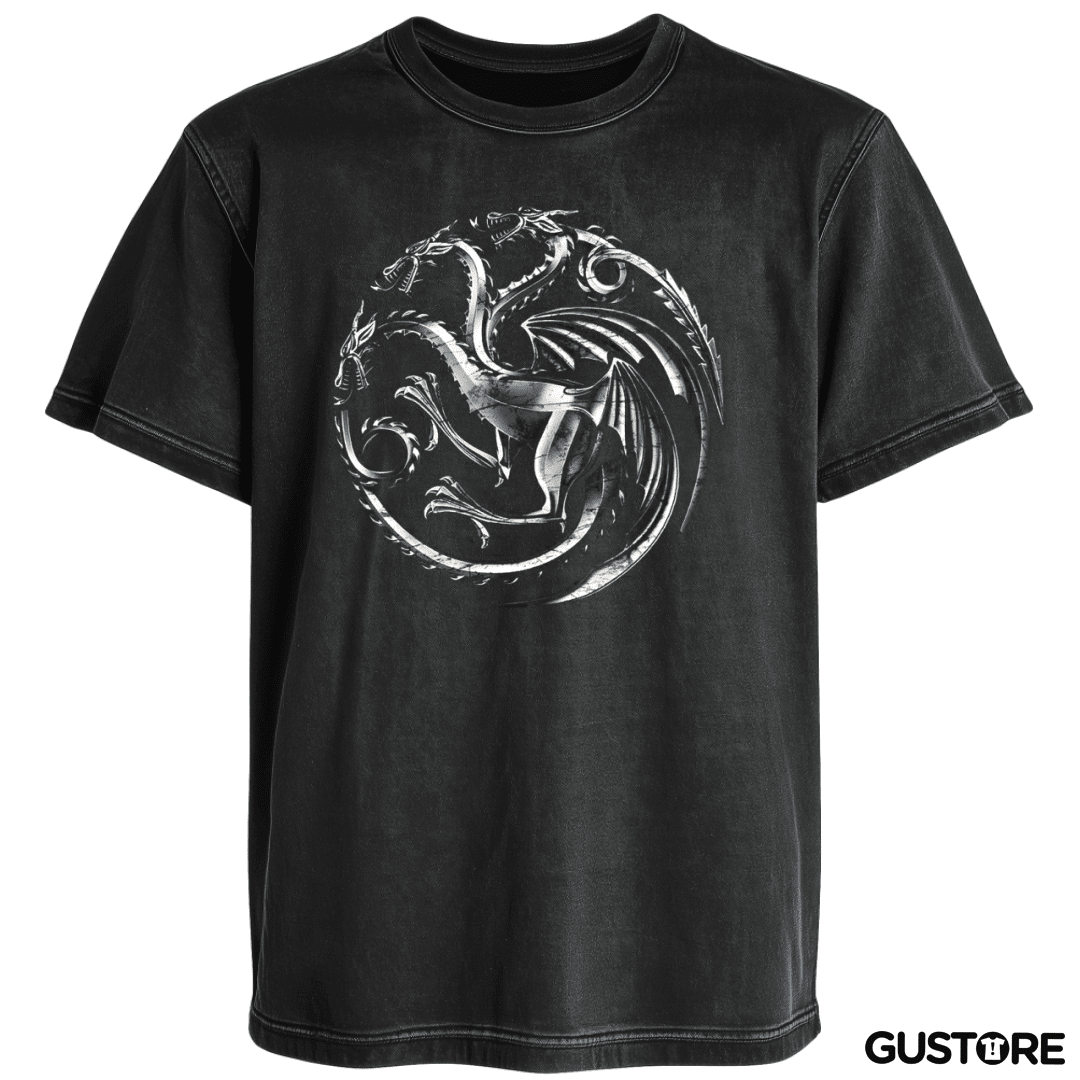 Polera desgastada Dragon metalico