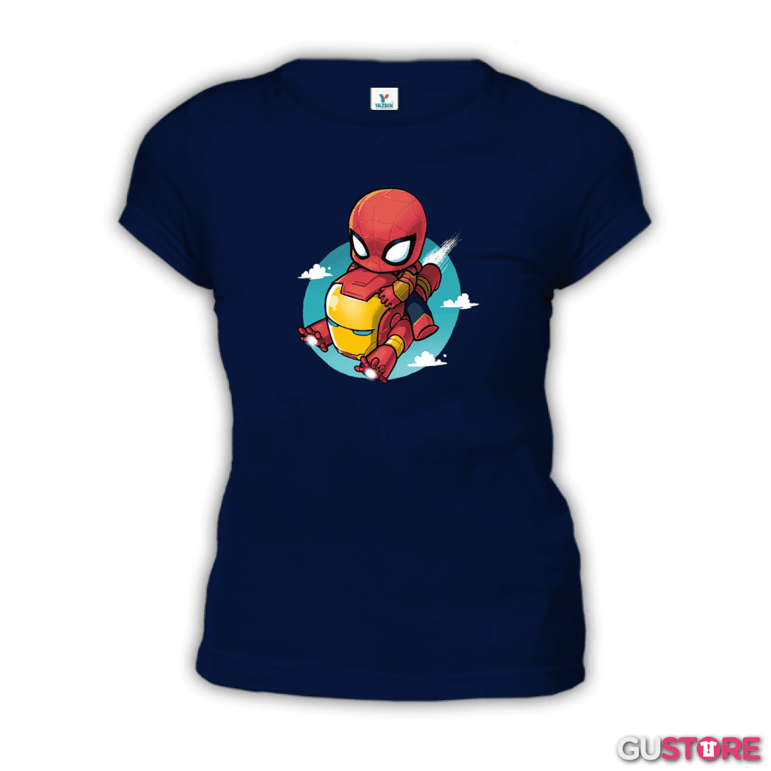 Polera de Mujer Mini spiderman iron man