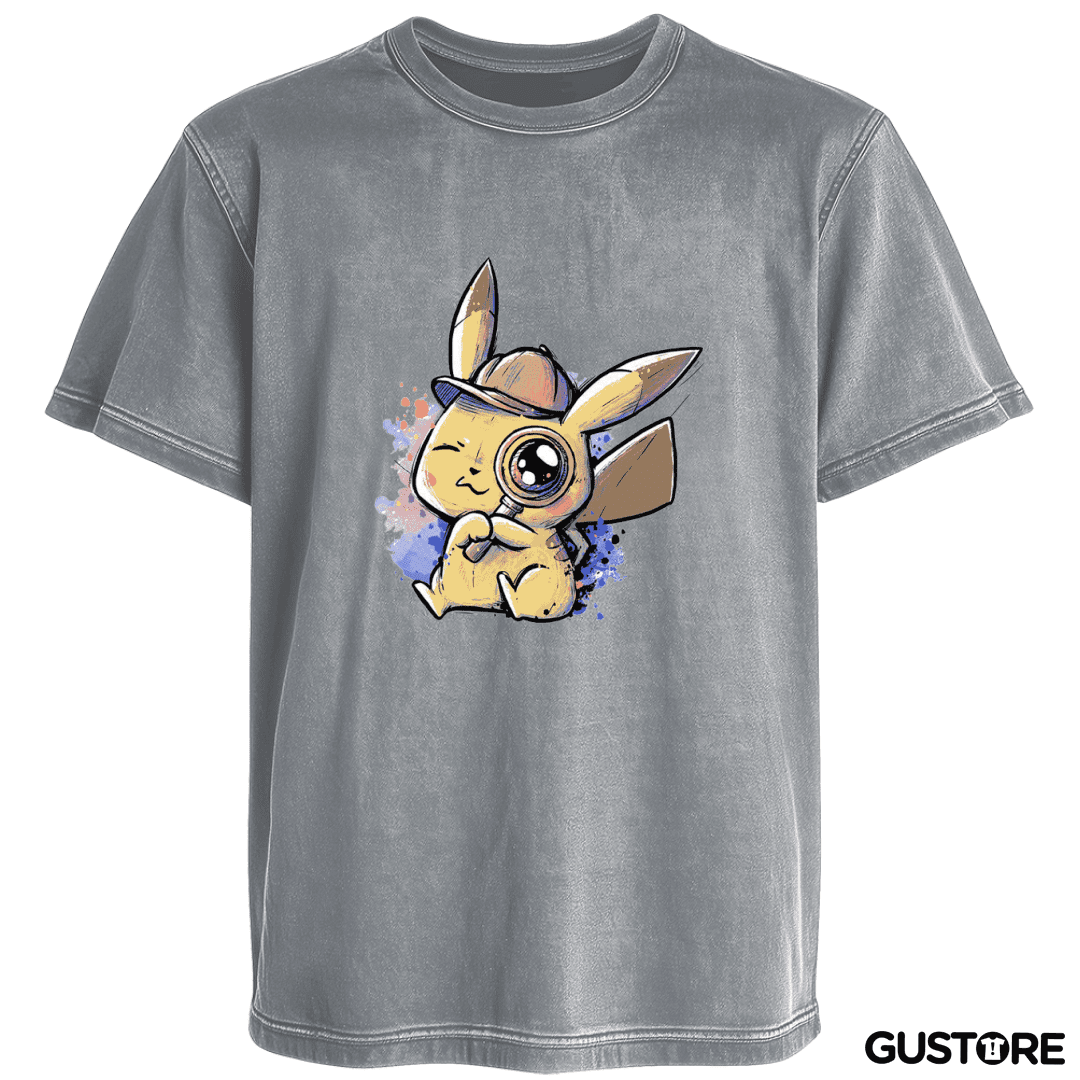 Polera desgastada Píkachu detective 
