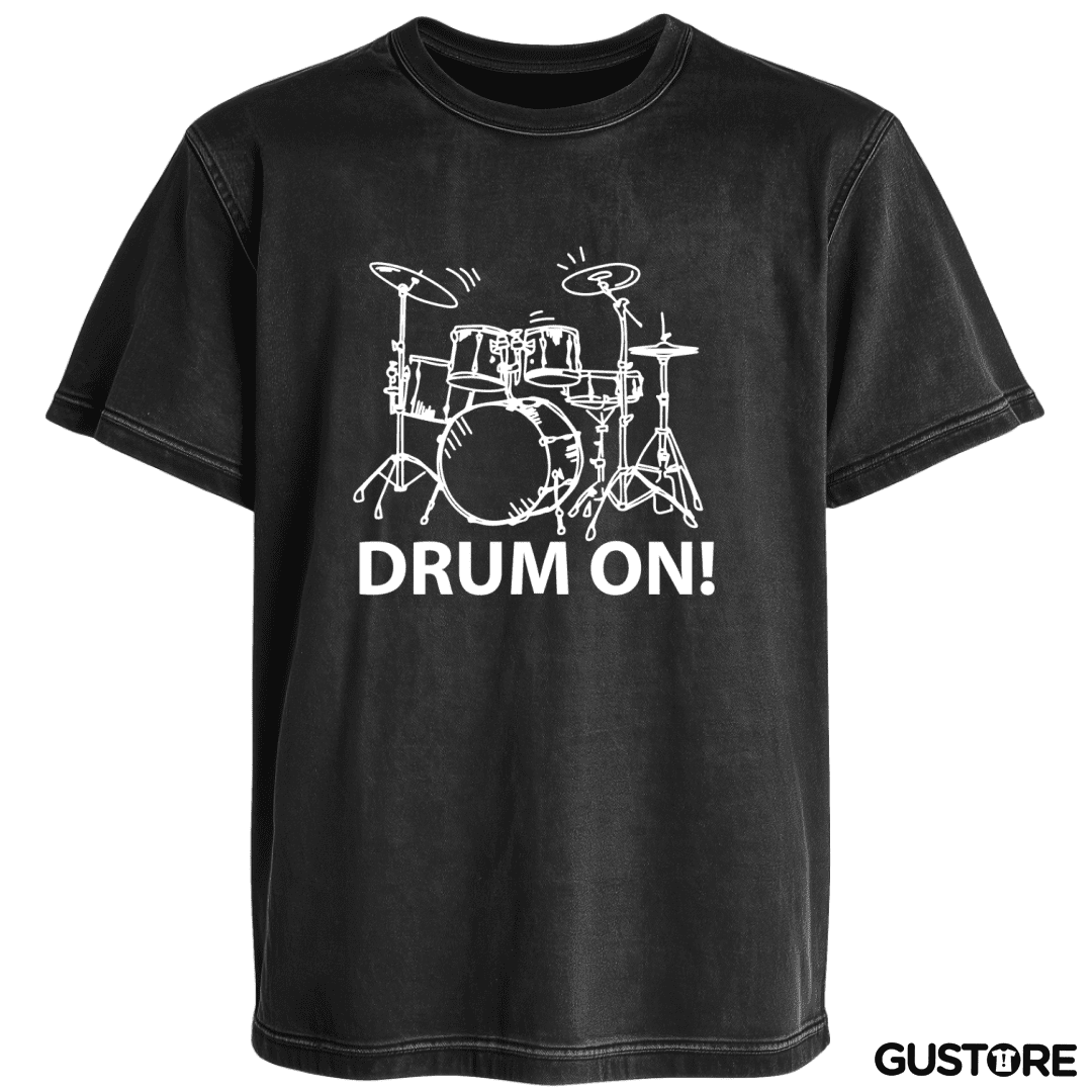 Polera desgastada Drum ON!