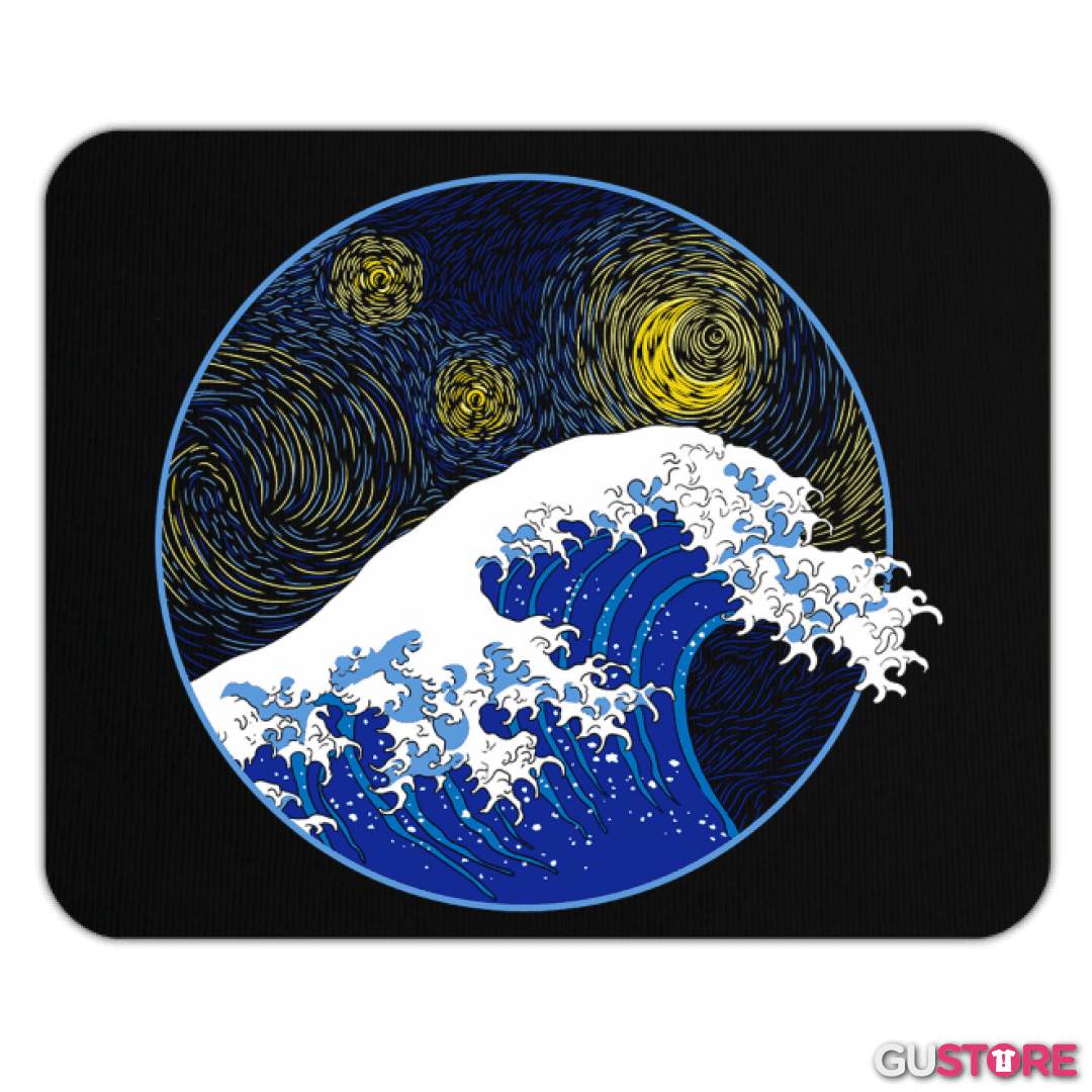 Mousepad La gran ola starry night