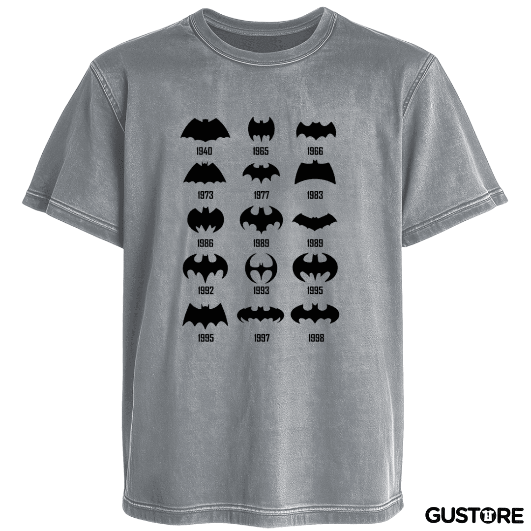 Polera desgastada Batman Logo History