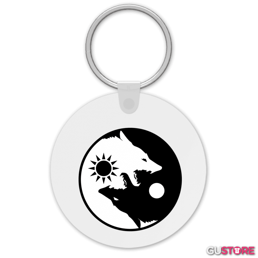 Llavero Ying yang wolf