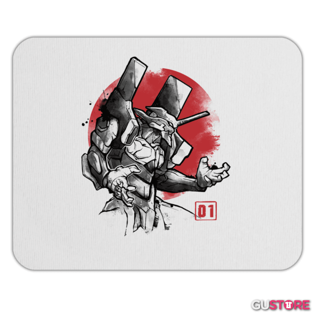 Mousepad Evangelion blanco y negro