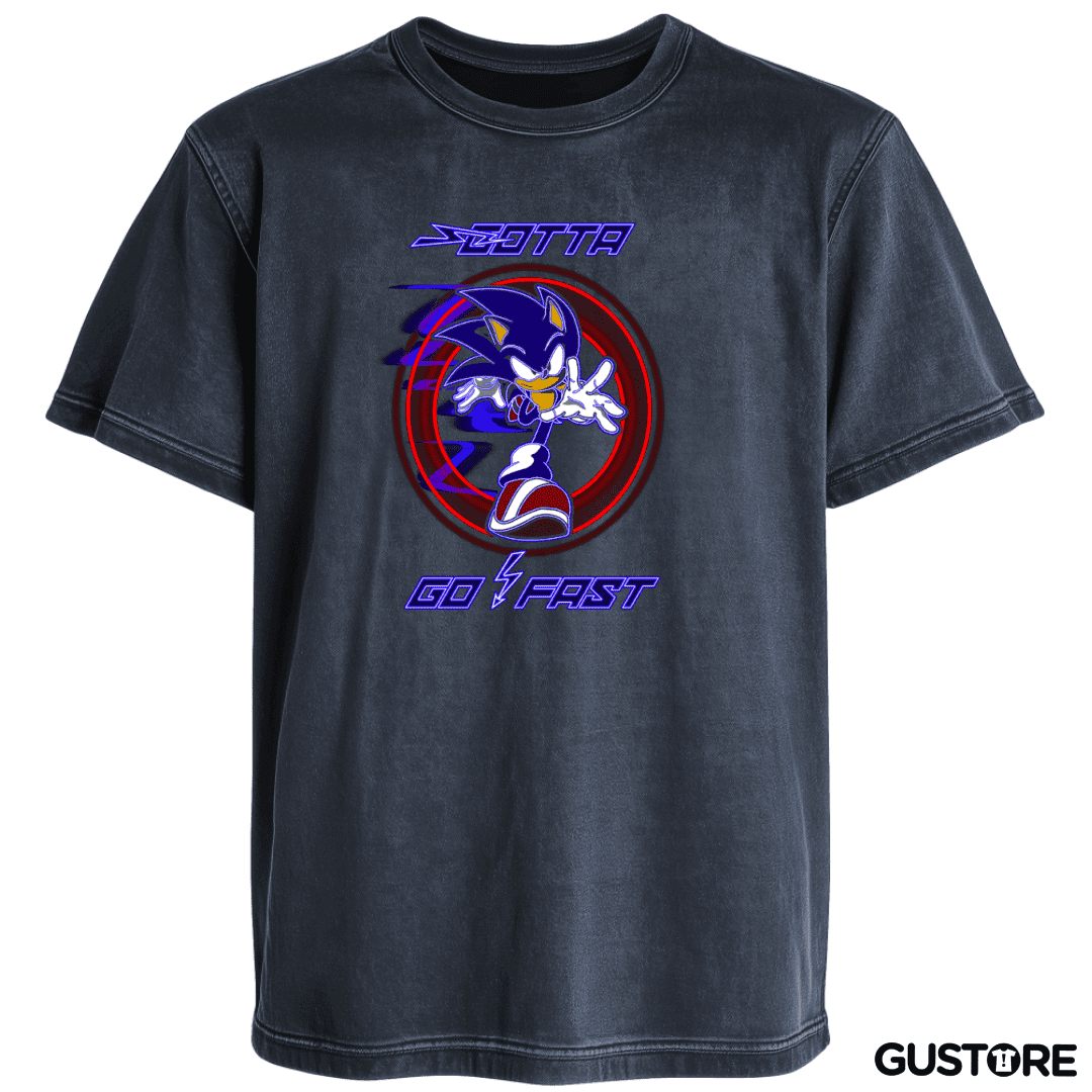 Polera desgastada Sonic go fast