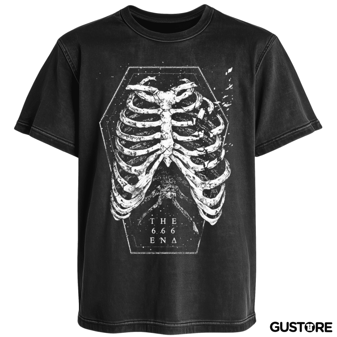 Polera desgastada Huesos