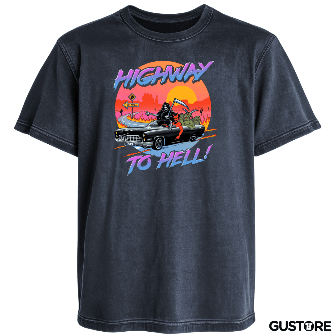Polera desgastada Highway to hell