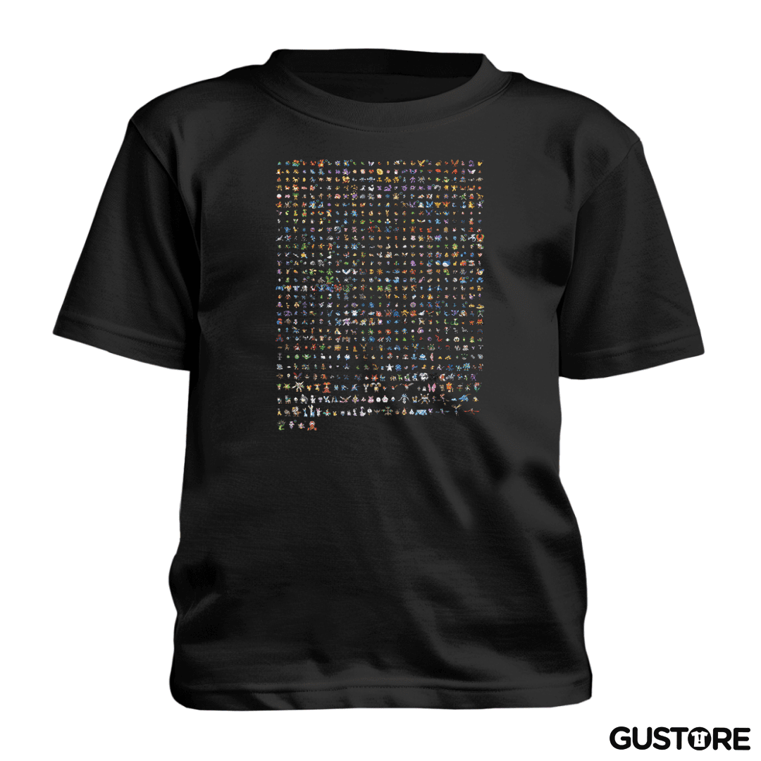 Polera de niño Pokemones 8 bits full