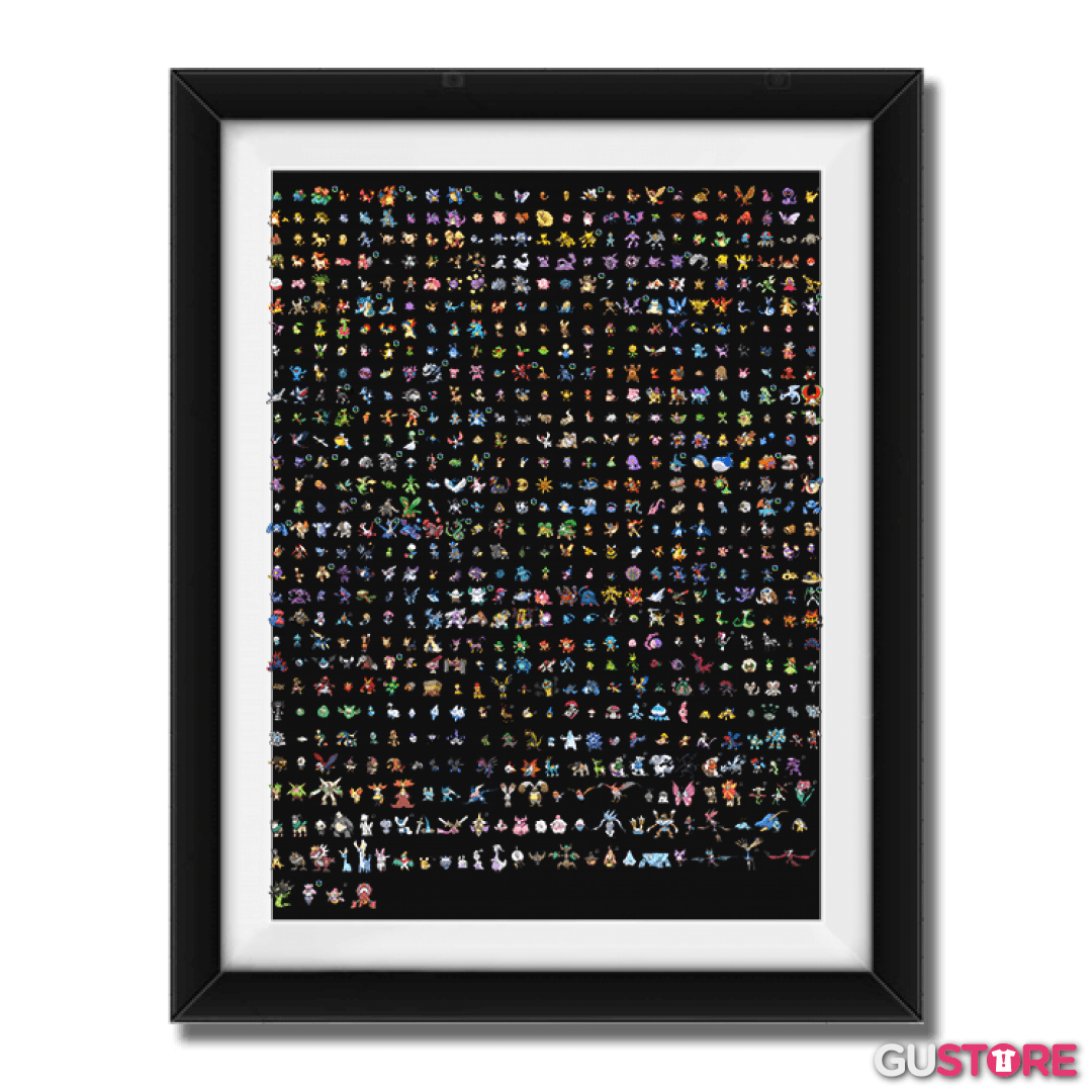 Cuadro decorativo Pokemones 8 bits full