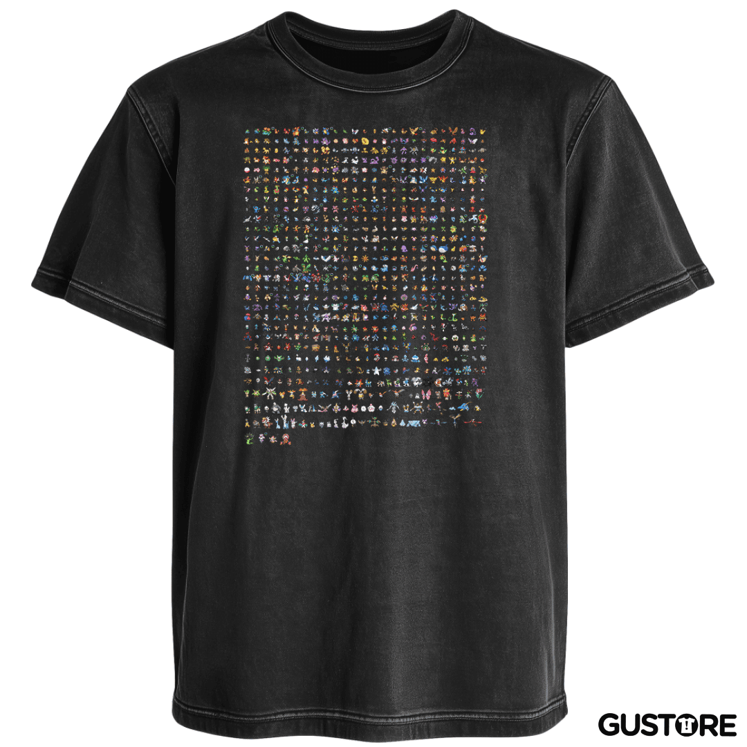 Polera desgastada Pokemones 8 bits full