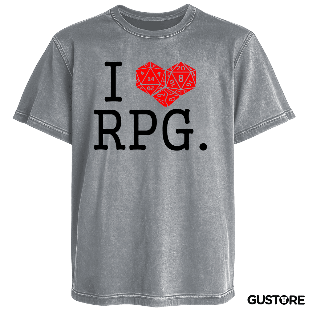 Polera desgastada I love rpg