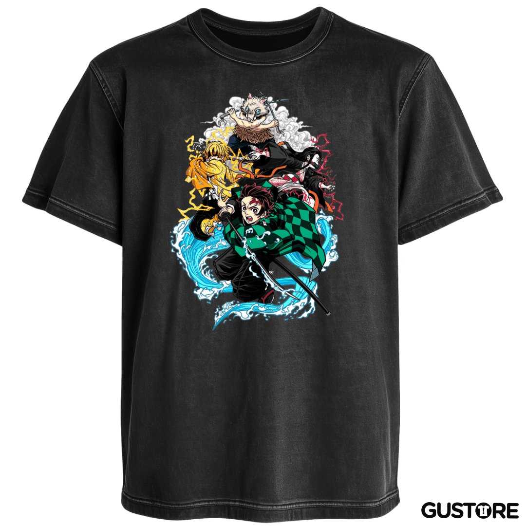 Polera desgastada demon slayer 2