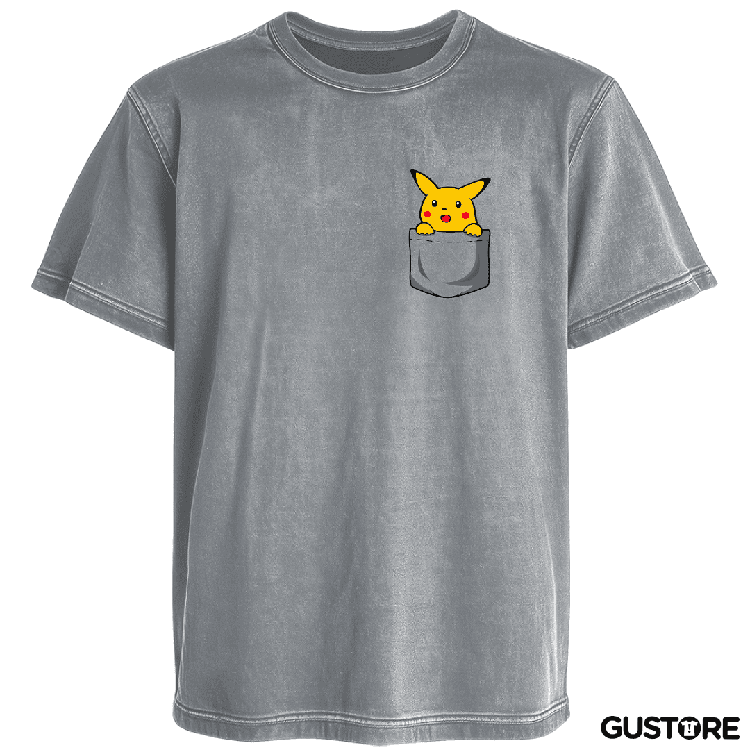 Polera desgastada Pikachu de bolsillo