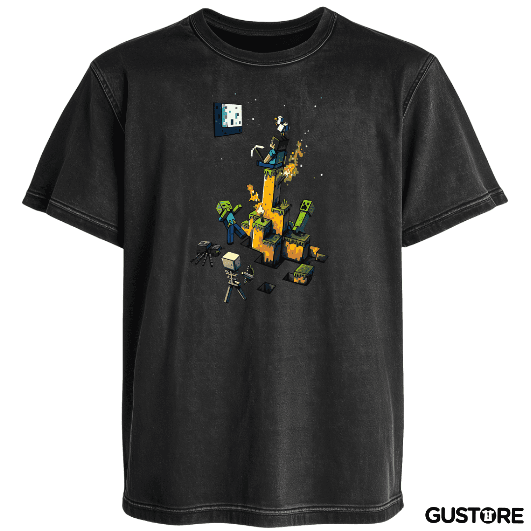 Polera desgastada Minecraft artistico