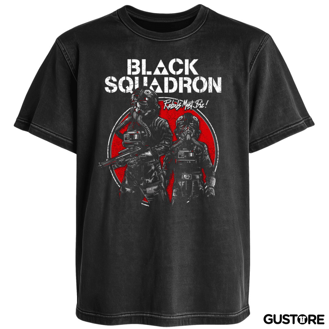 Polera desgastada Black squadron
