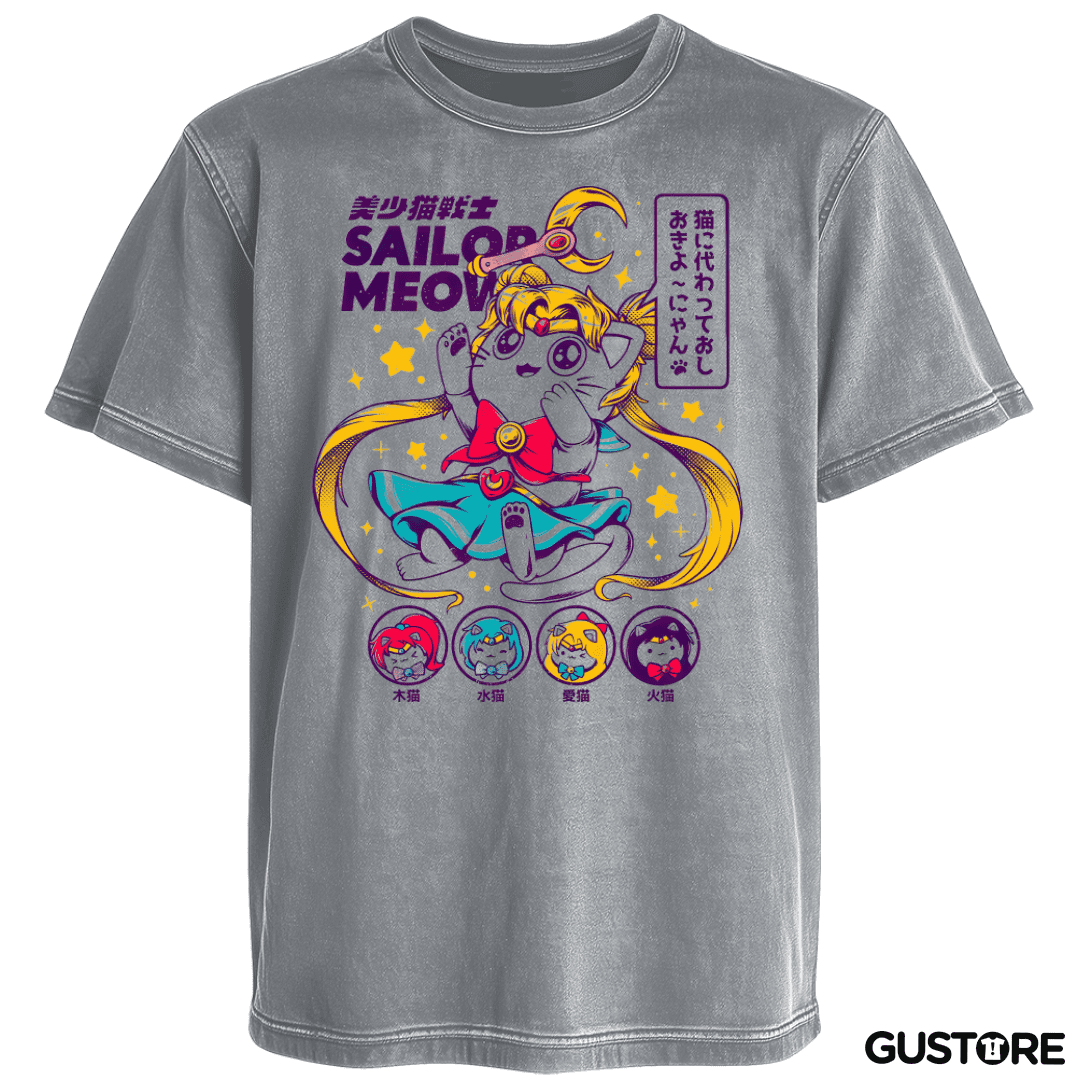 Polera desgastada Sailor Meow