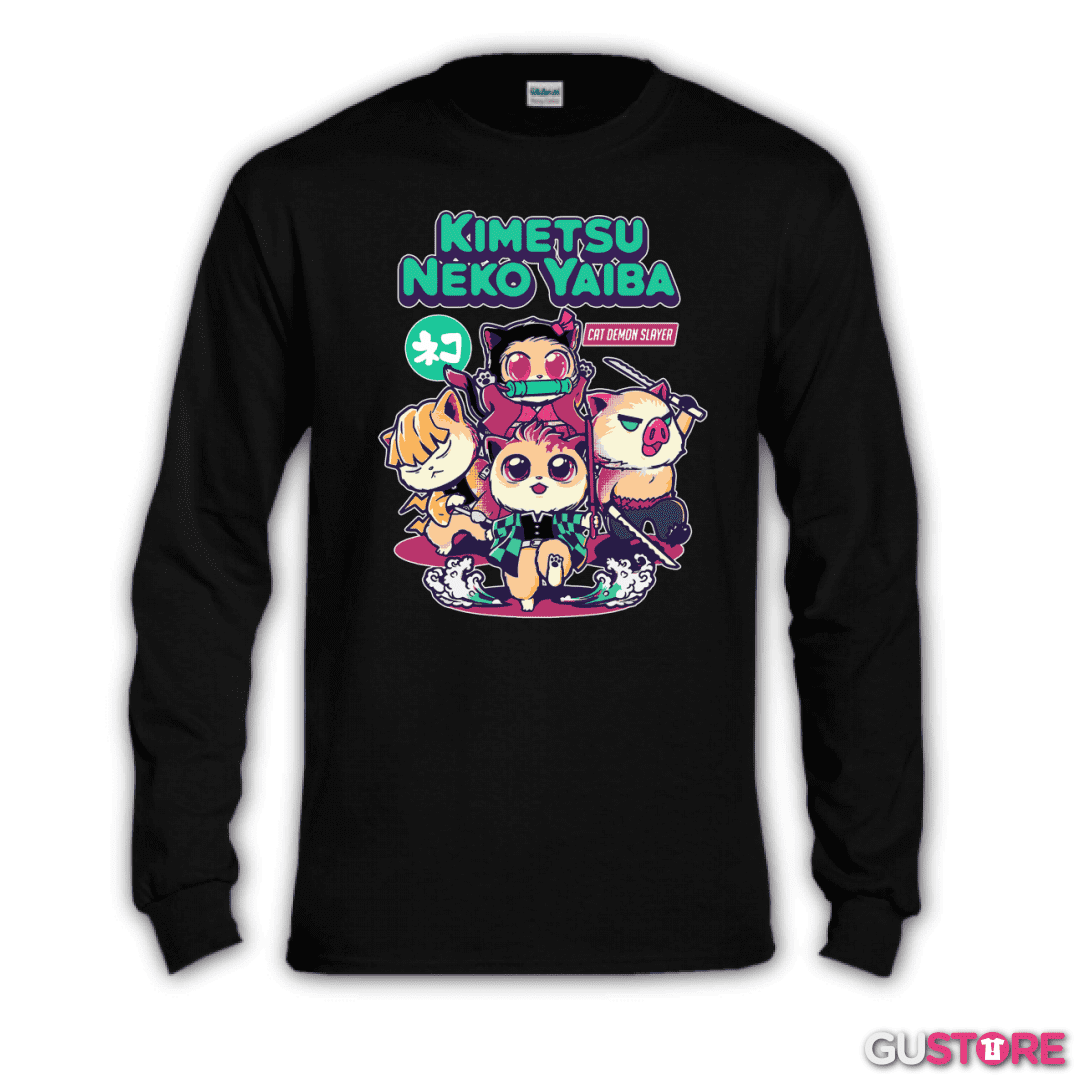 Polera manga larga Kimetsu Neko Yaiba