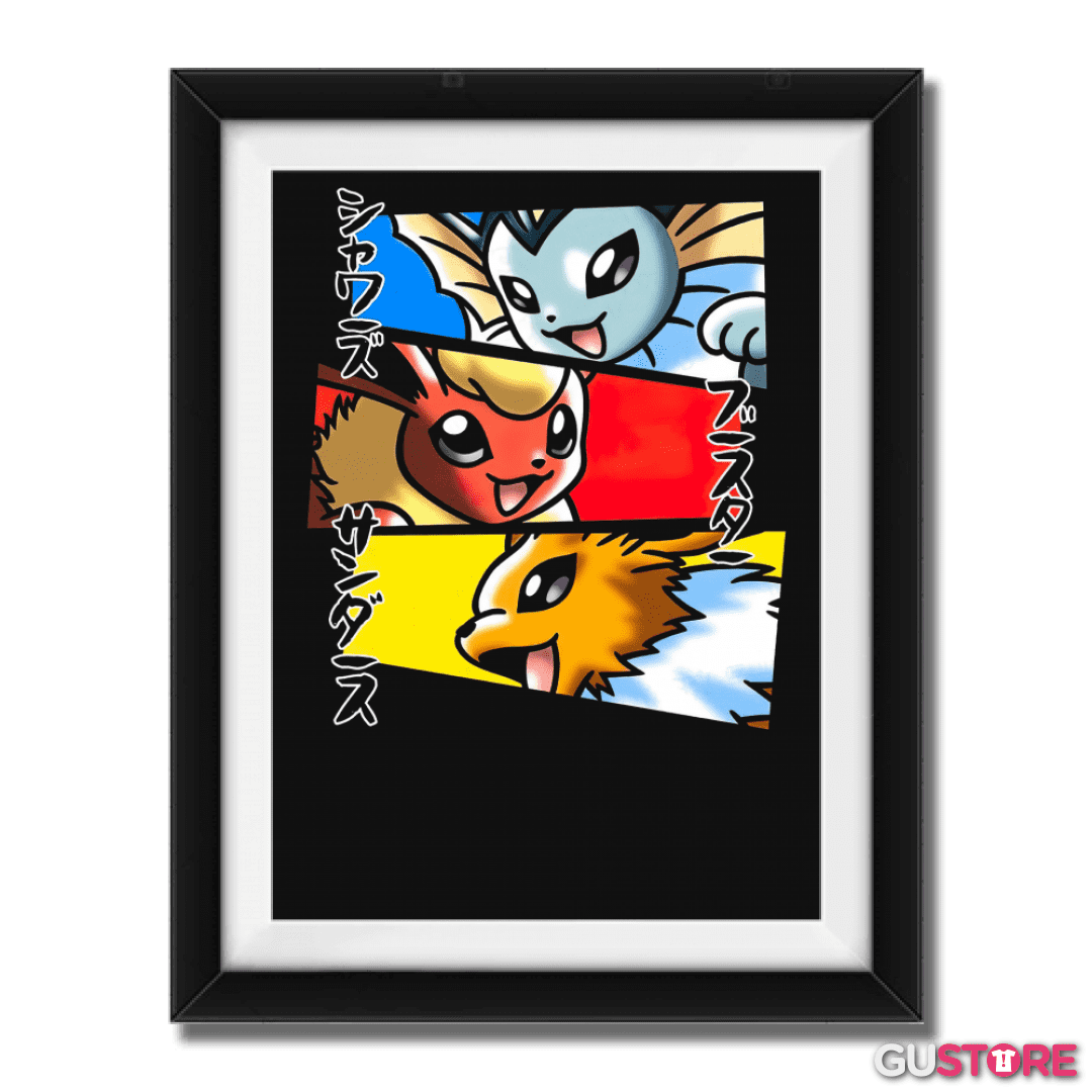 Cuadro decorativo Vaporeon Flareon Jolteon