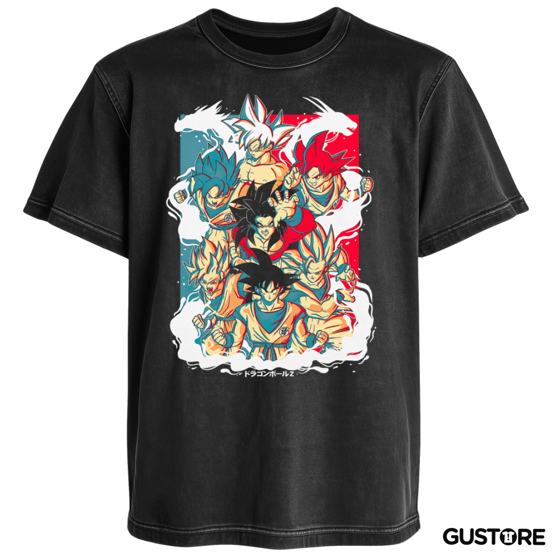 Polera desgastada Goku Evoluciones