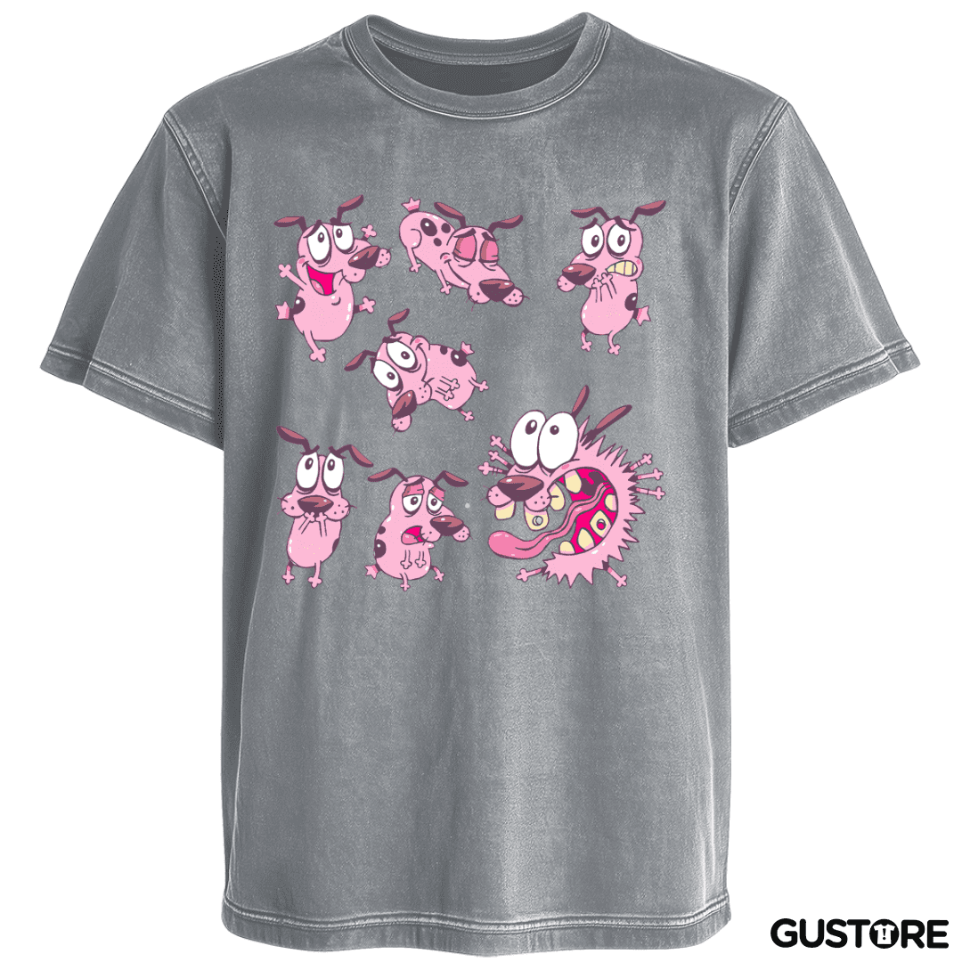Polera desgastada Coraje el perro cobarde