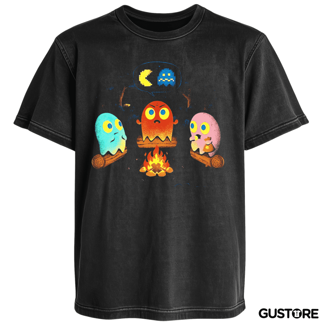 Polera desgastada Pacman del terror