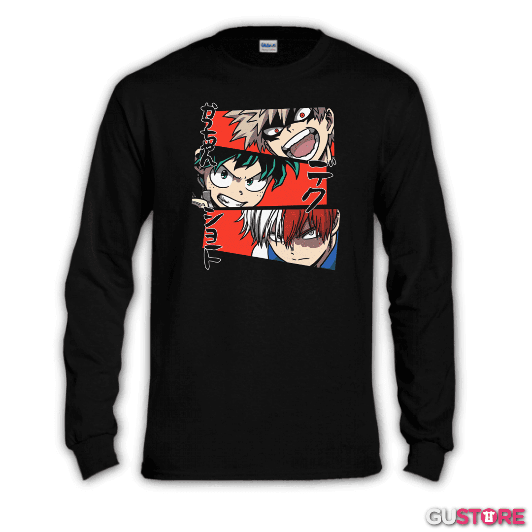 Polera manga larga Héroes!!!