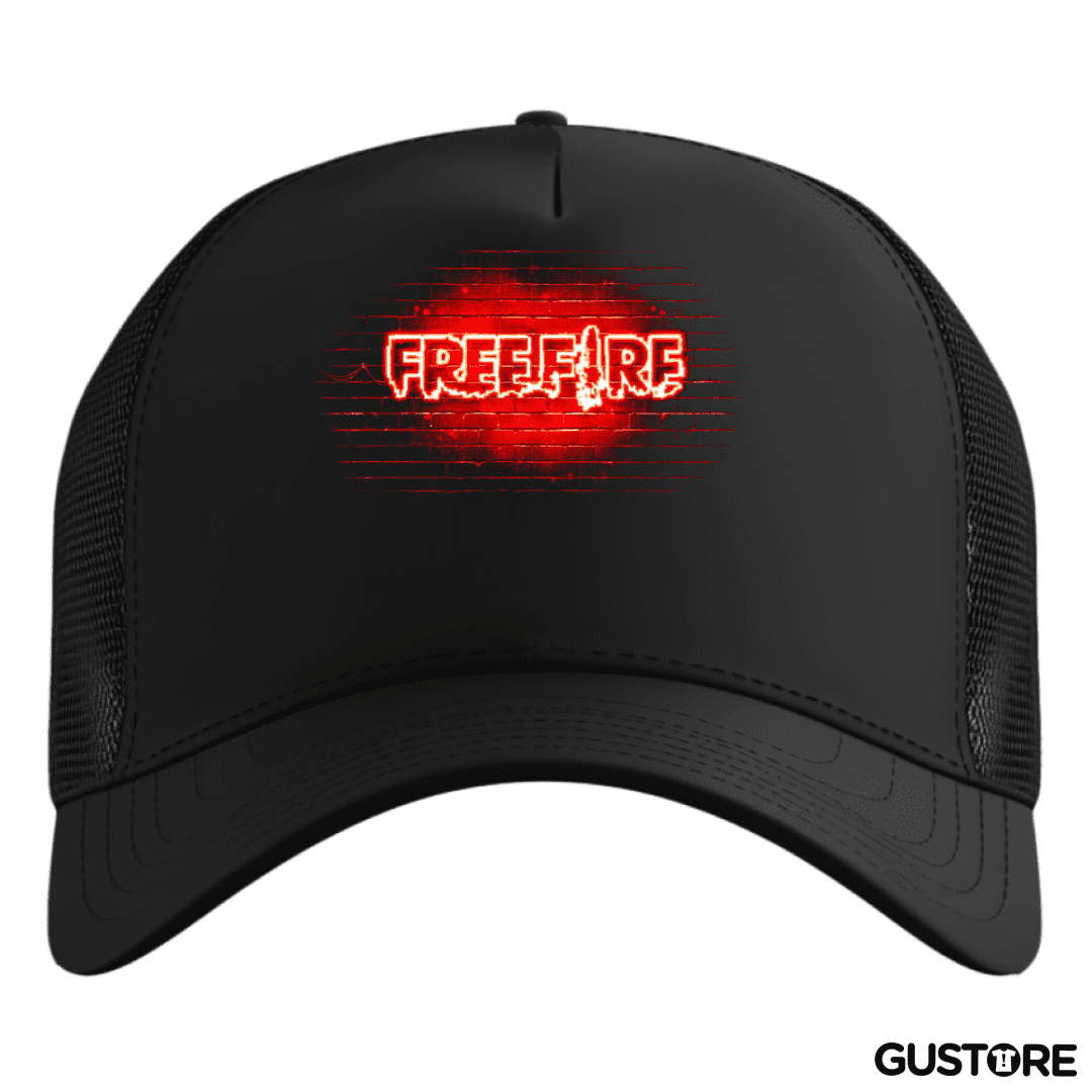 Gorro Free fire neon rojo