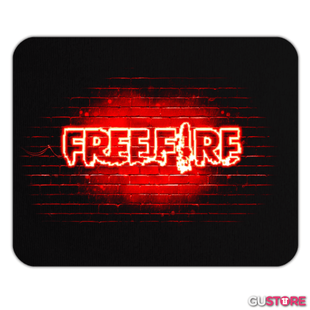 Mousepad Free fire neon rojo
