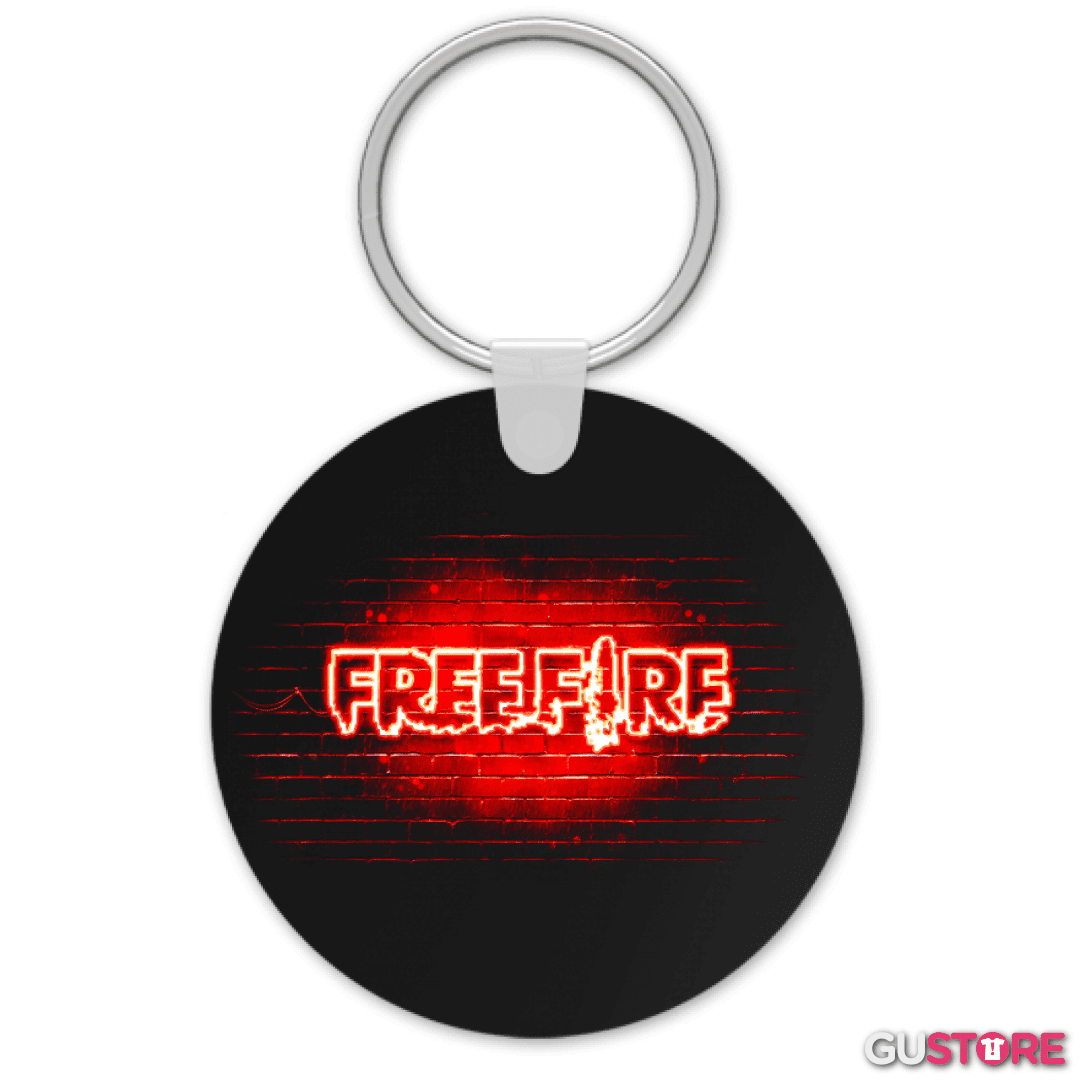 Llavero Free fire neon rojo
