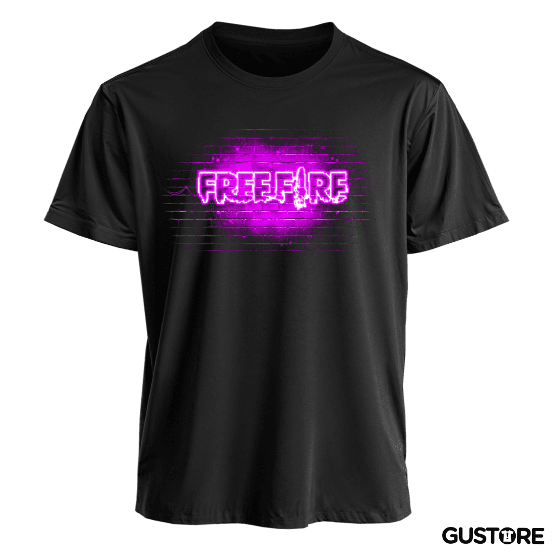 Polera Free fire neon morado