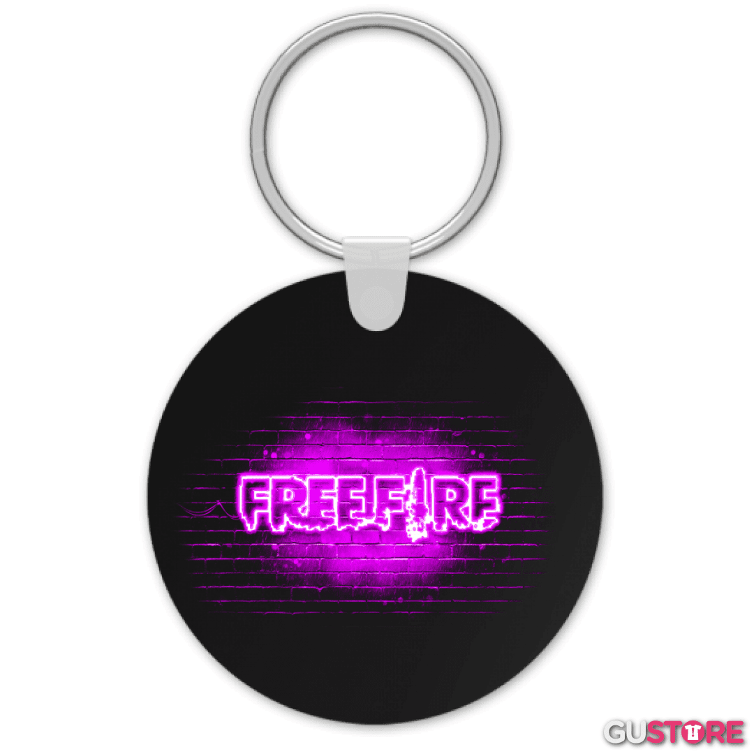 Llavero Free fire neon morado