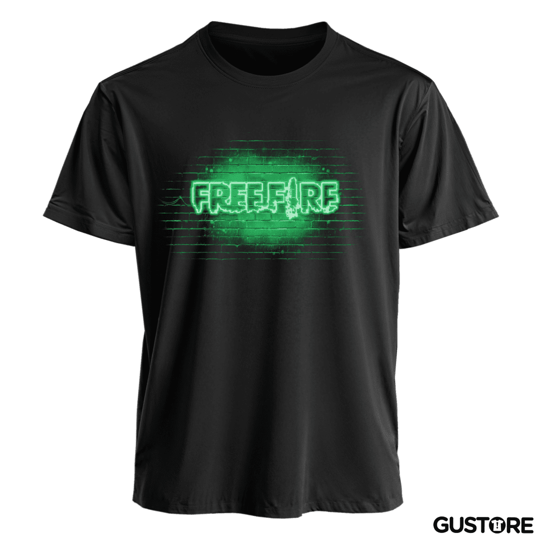 Polera Free fire neon verde