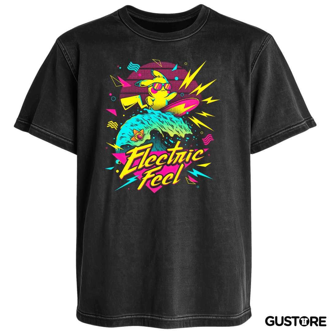 Polera desgastada Pikachu Surf 