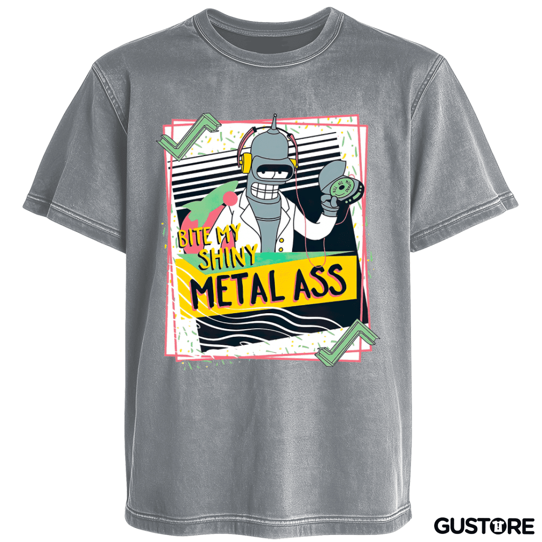 Polera desgastada Bender metall ass