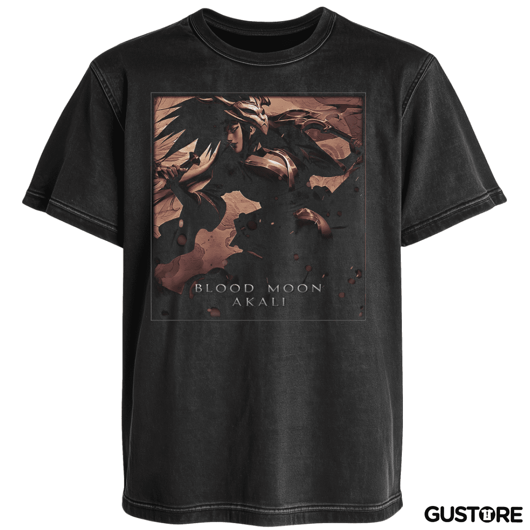 Polera desgastada Akali luna sangrienta