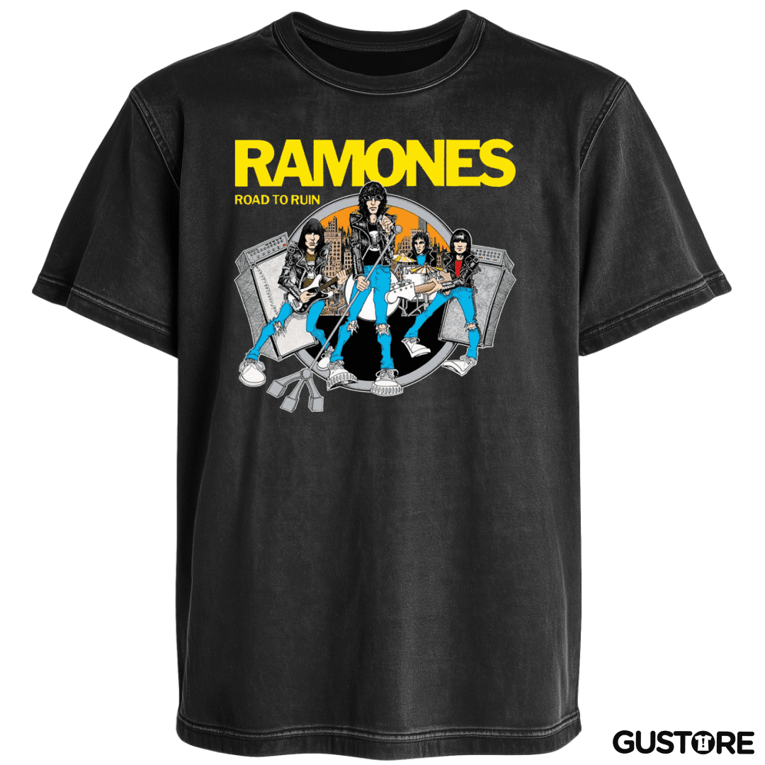 Polera desgastada Ramones road to ruin