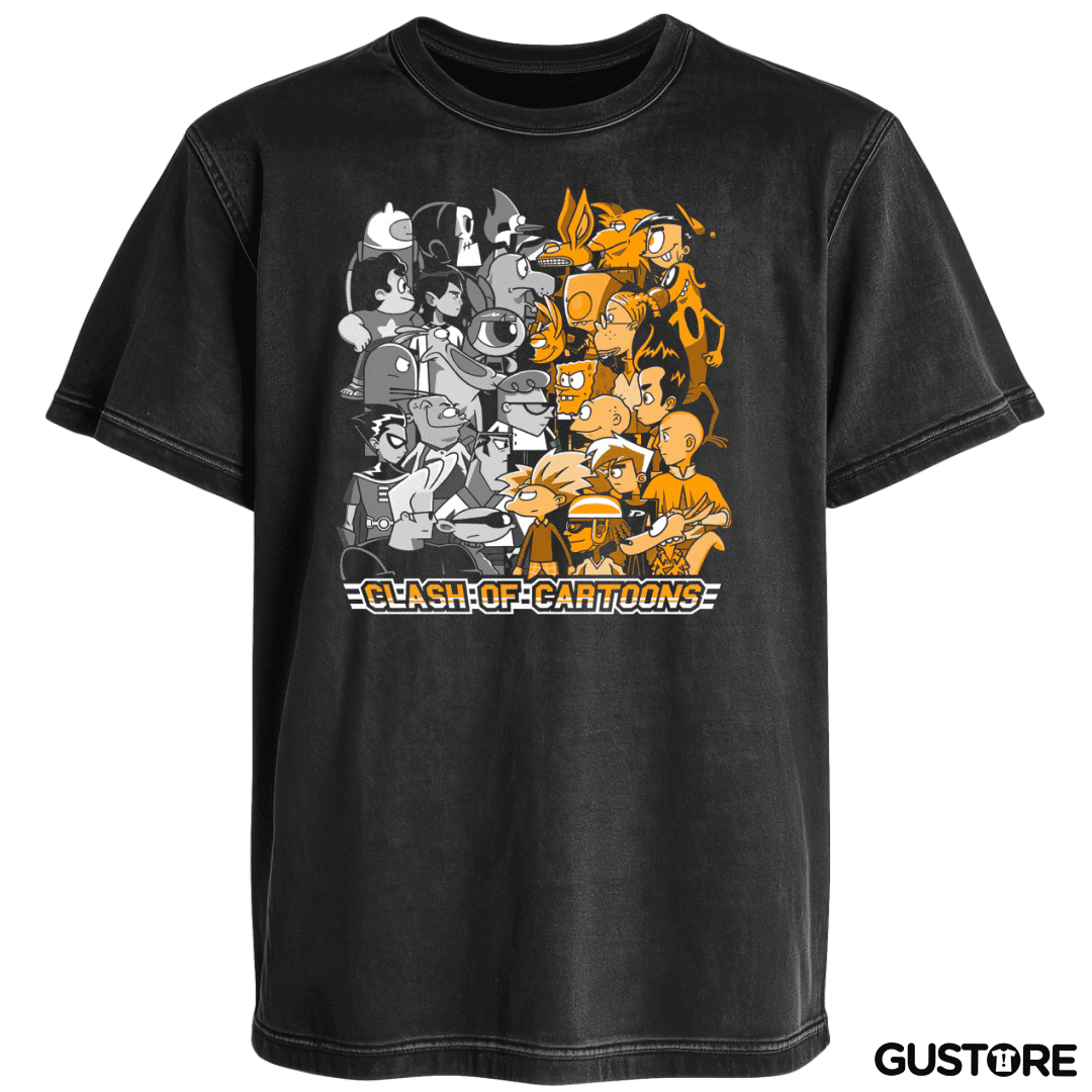 Polera desgastada Clash of Cartoons