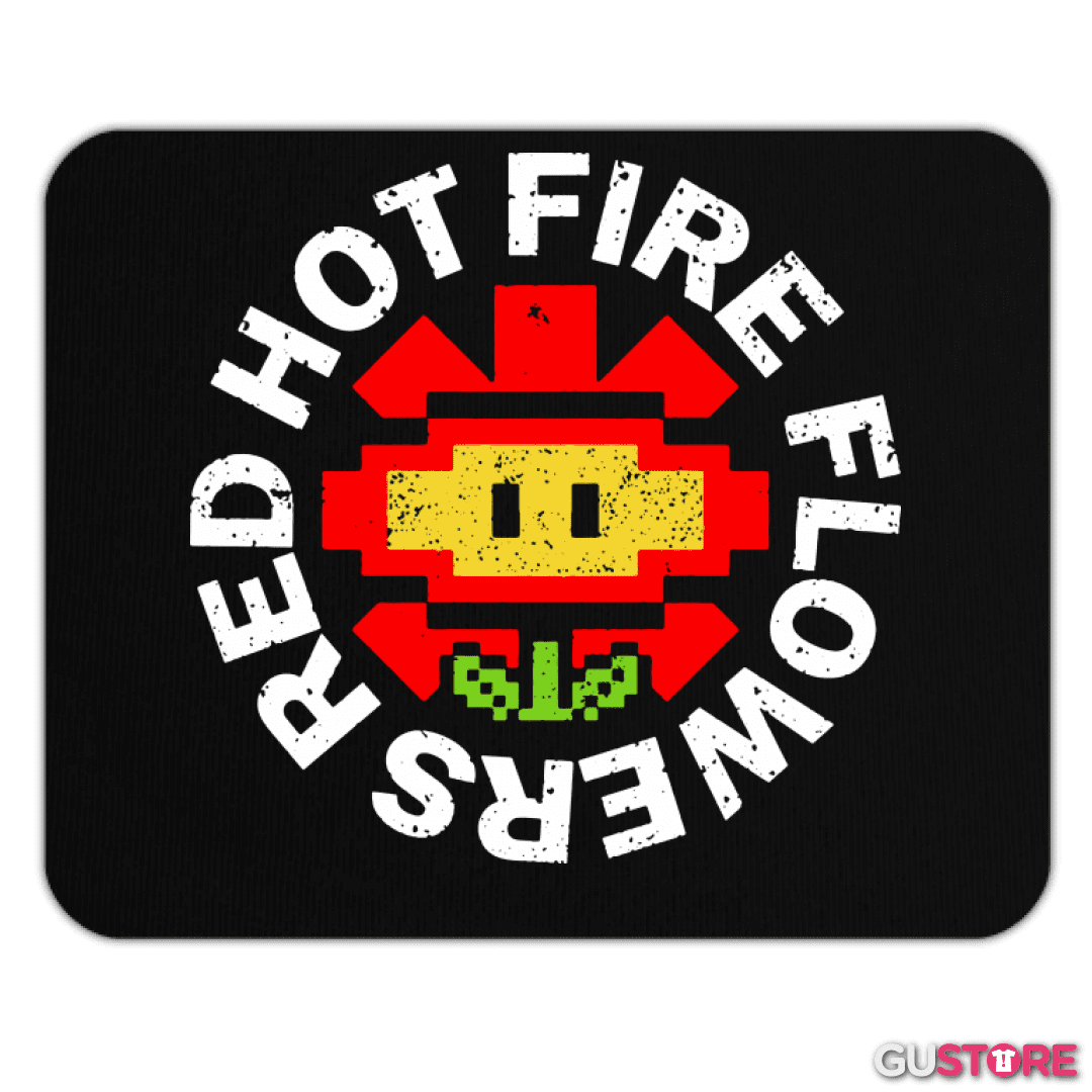 Mousepad Red Hot Fire Flowers