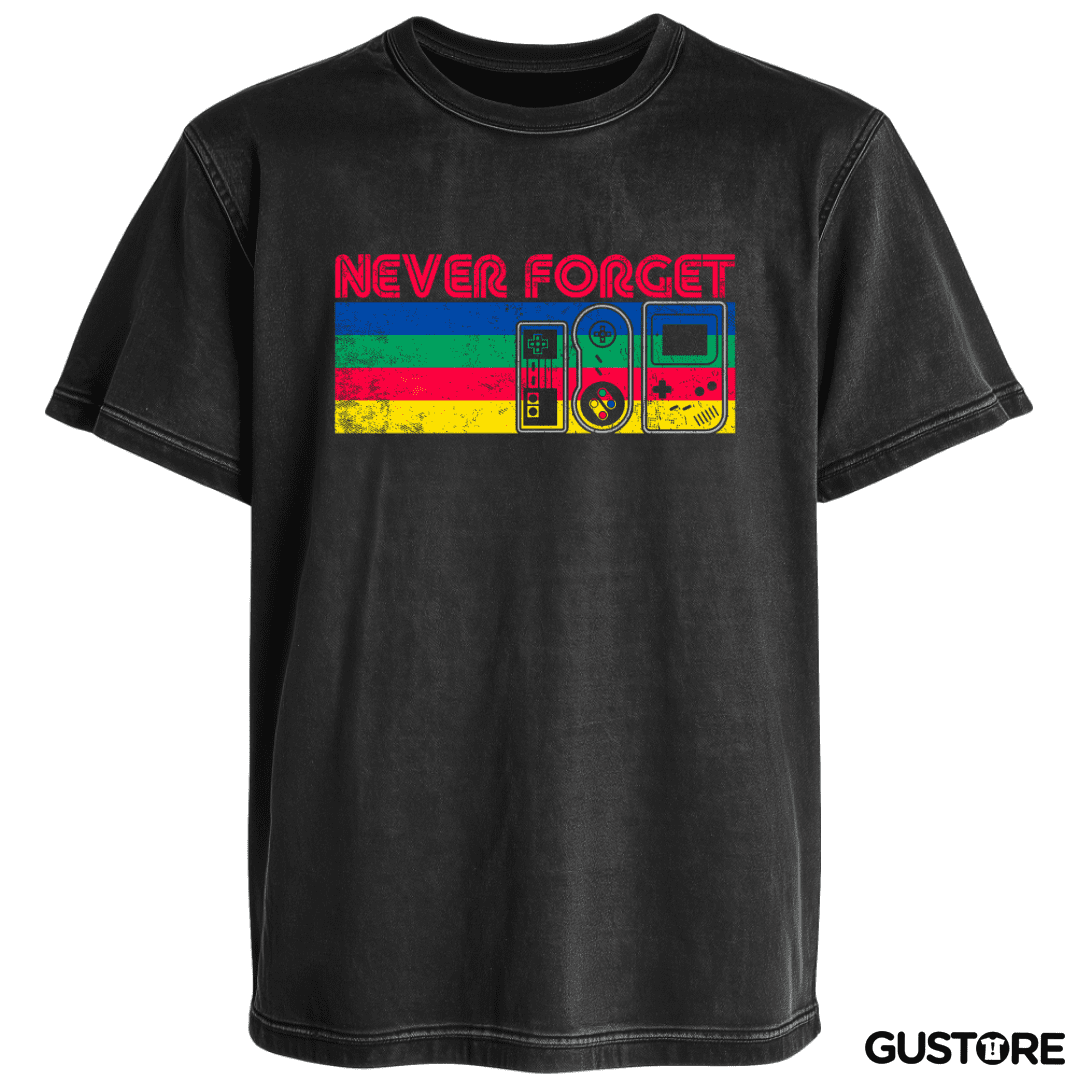 Polera desgastada Never Forget Gamer