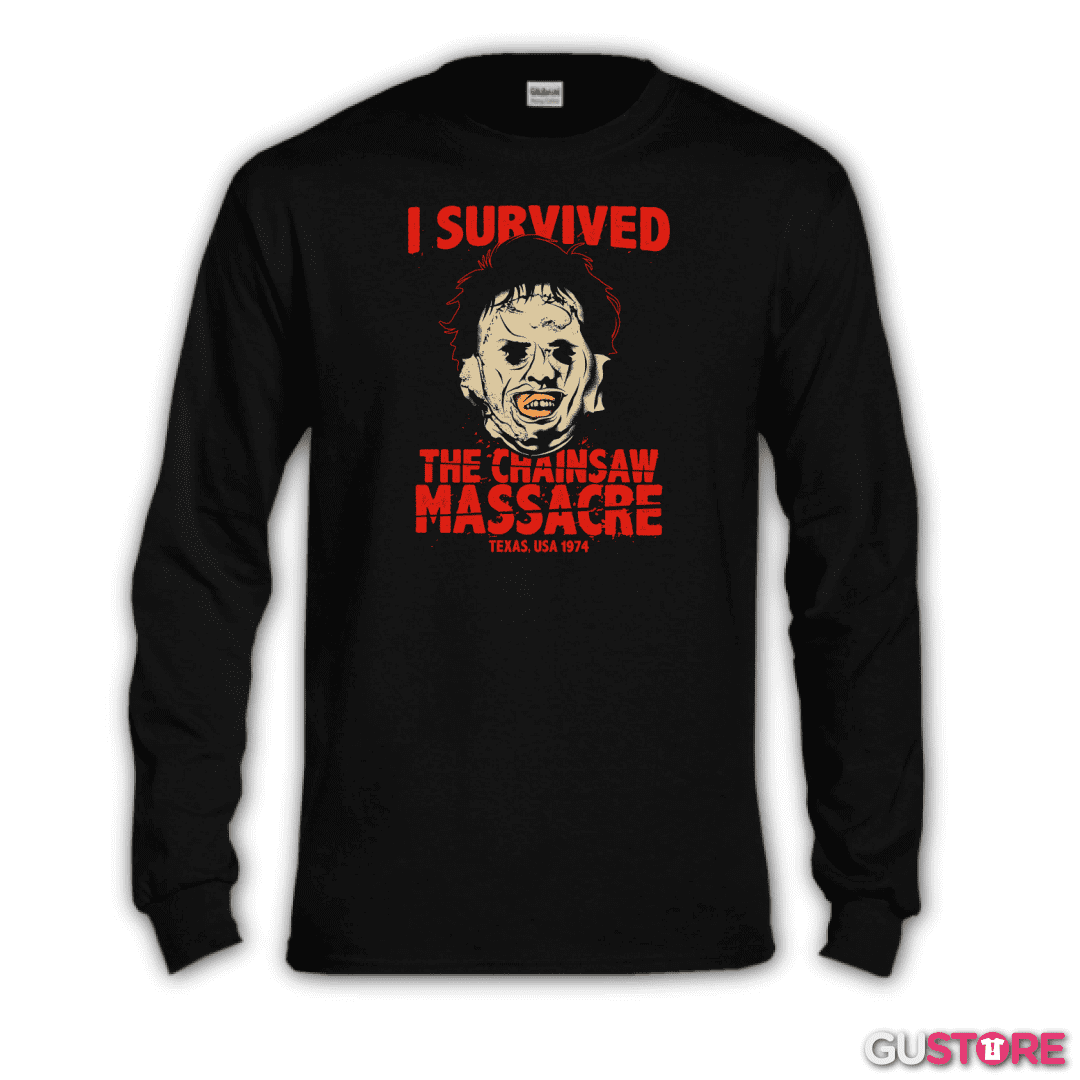 Polera manga larga I Survived The CHAINSAW MASSACRE!