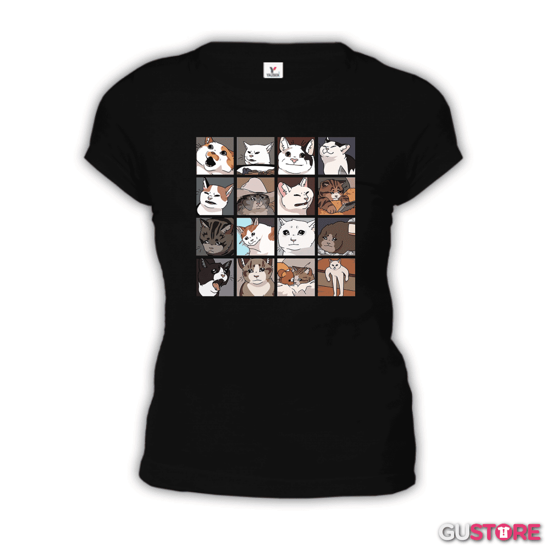 Polera de Mujer Gatos memes