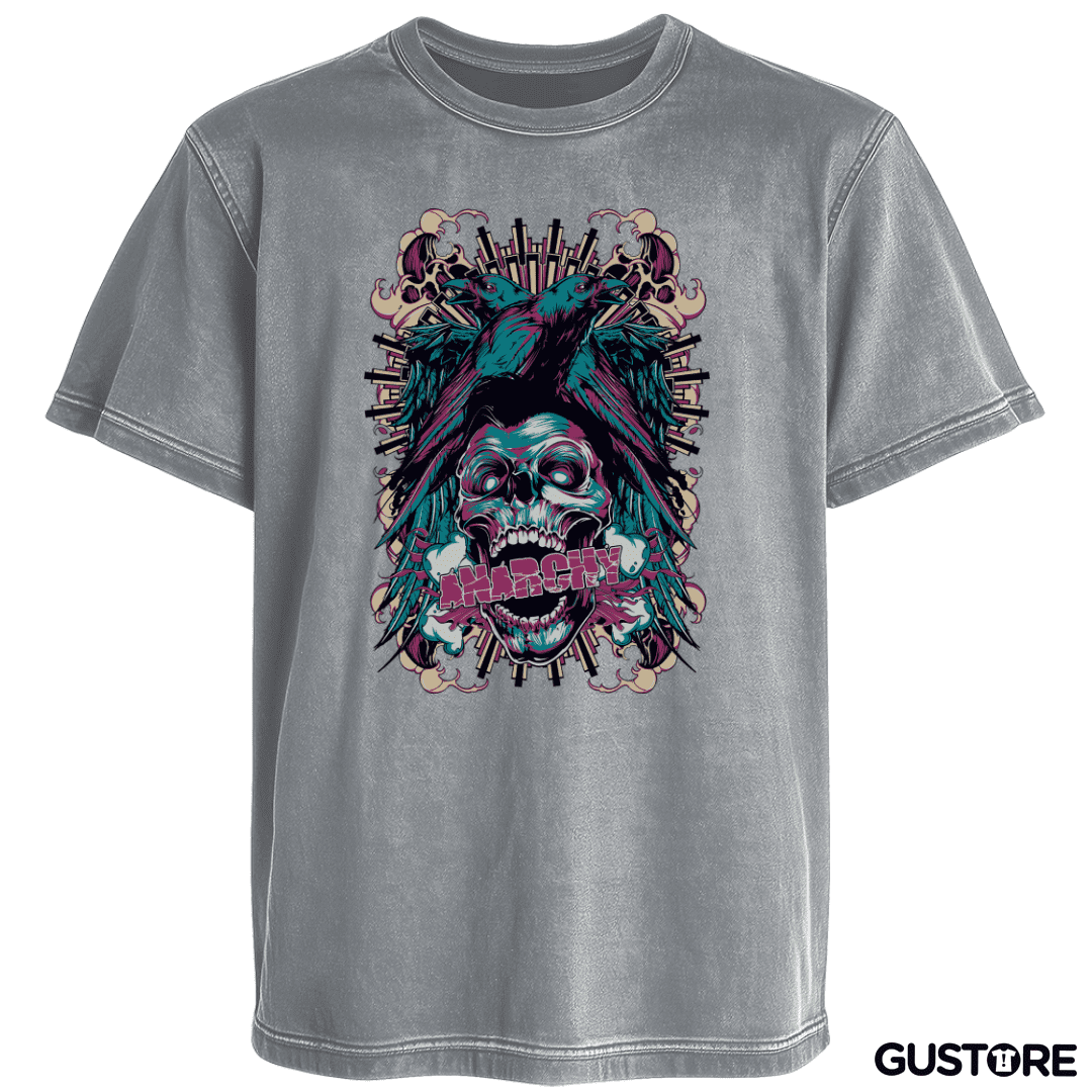 Polera desgastada Anarchy Skull 