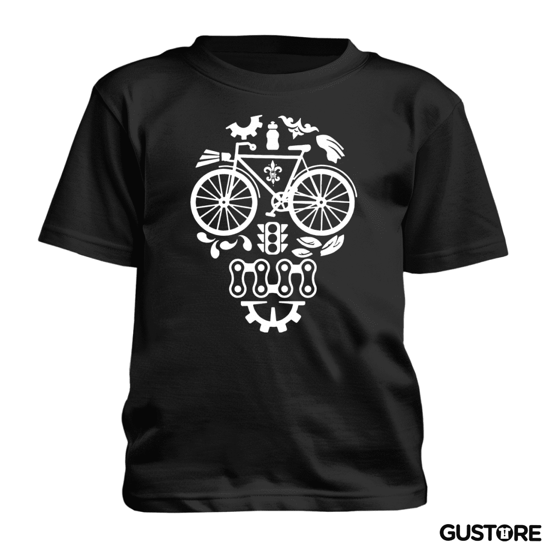 Polera de niño Calavera Bicicleta