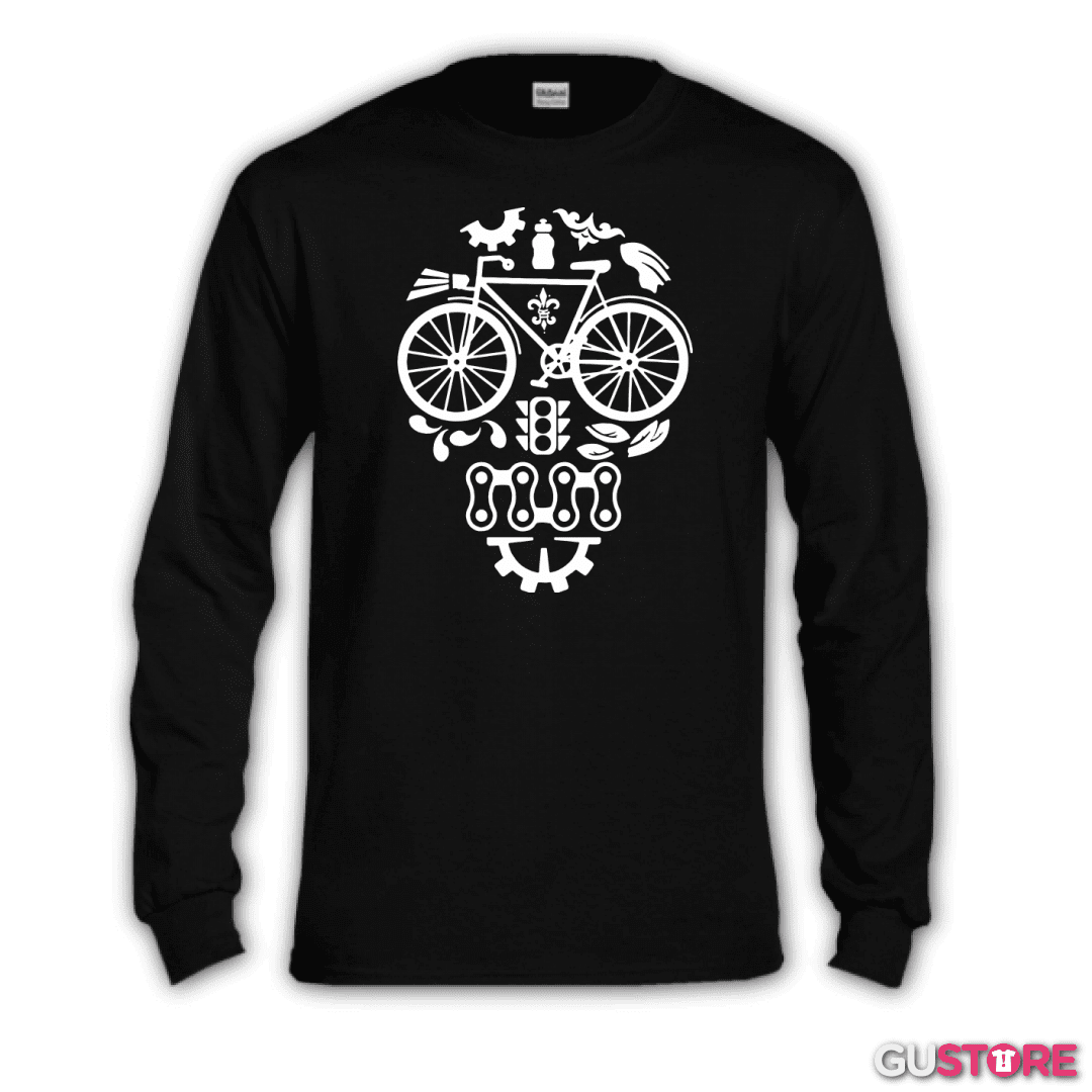 Polera manga larga Calavera Bicicleta