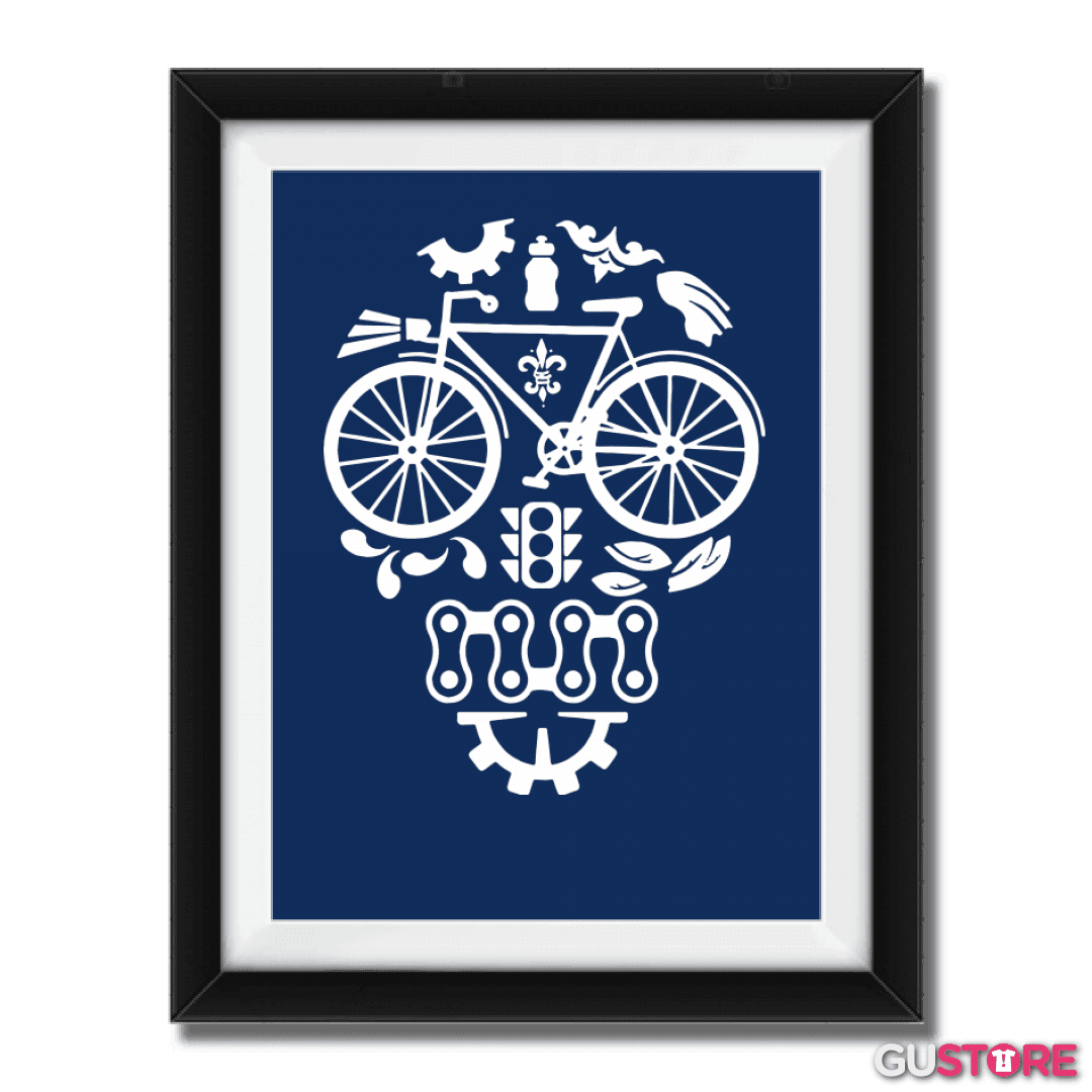 Cuadro decorativo Calavera Bicicleta
