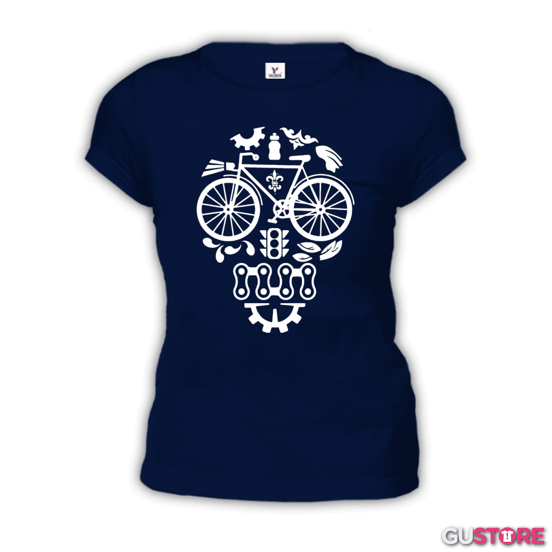 Polera de Mujer Calavera Bicicleta