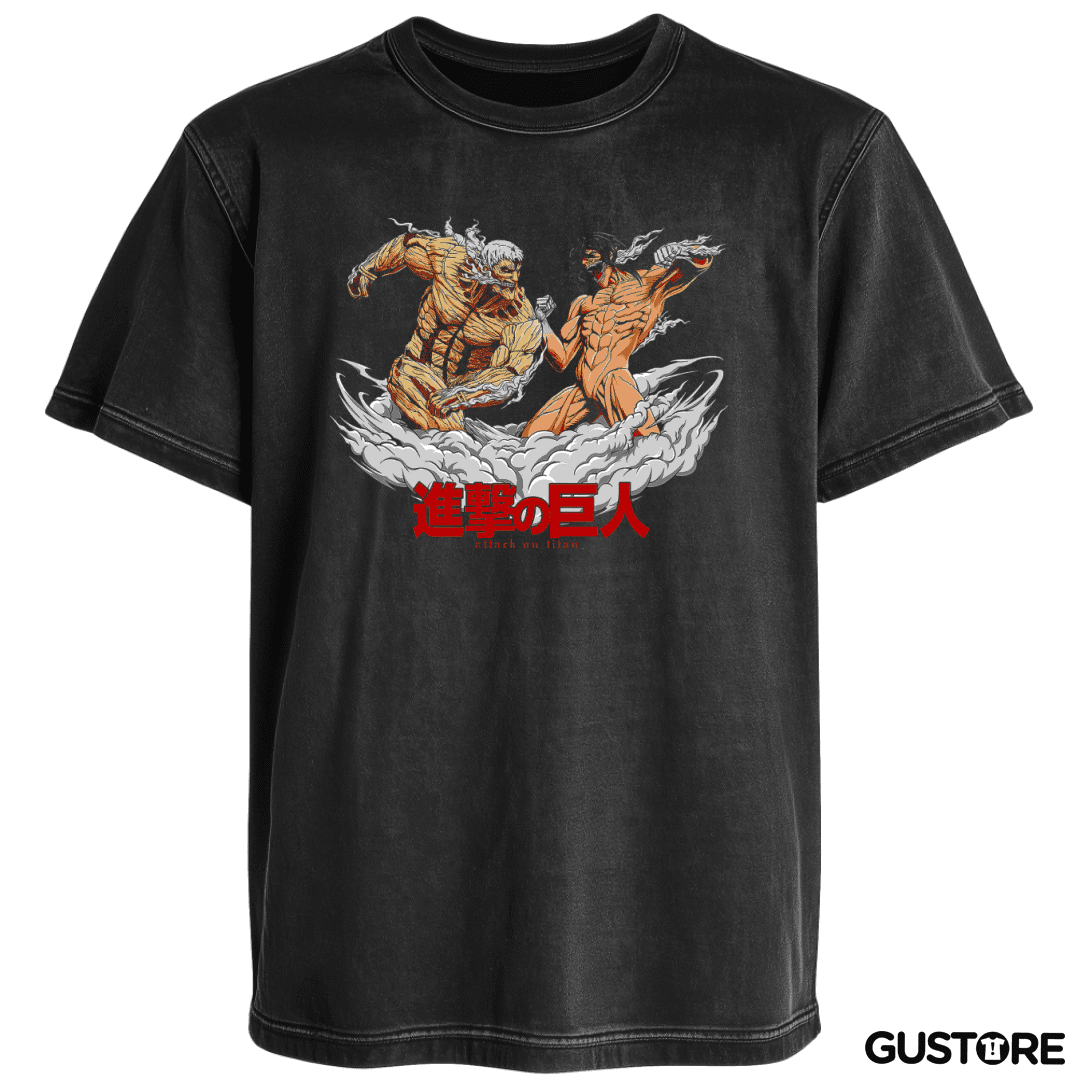 Polera desgastada Titan Acorazado vs Titan de Ataque